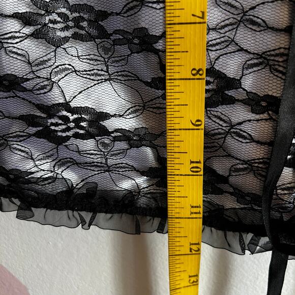 Mesh Lace Up Skirt, Y2K‎ Grunge Fairycore Coquette Clubwear Large Gothic - Picture 4 of 5